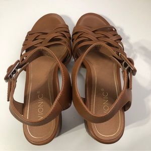 Vionic Peony Leather Woven Strappy Sandal Tan - Size 6.5 Wmns